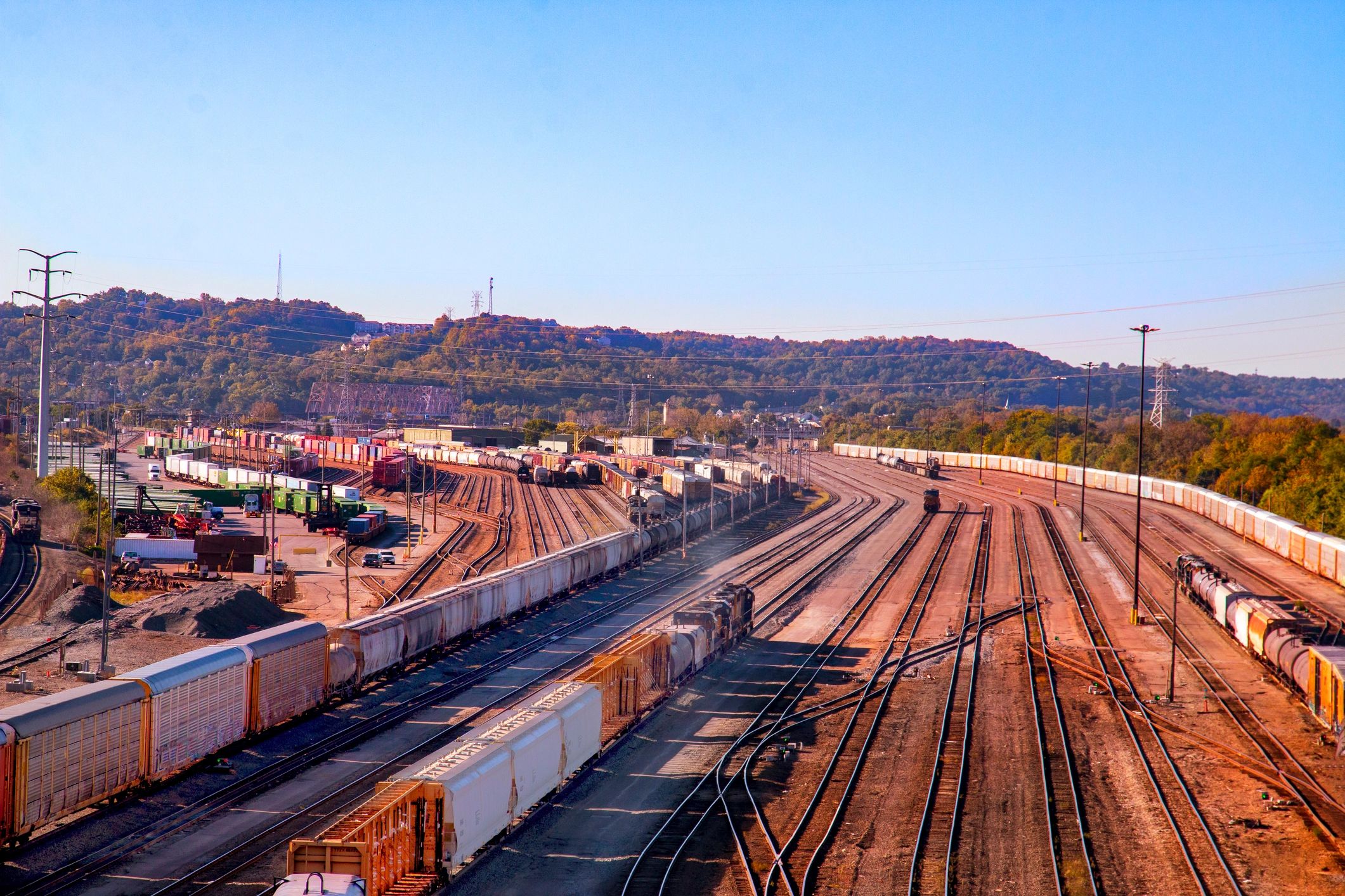 Large-scale cargo container distribution yard supporting global trade logistics